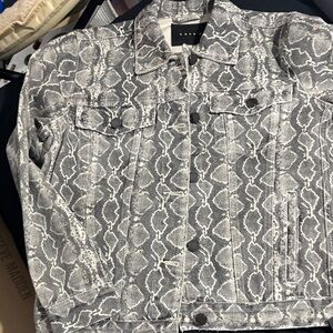 Blank NYC Gray Snake Print Jean Jacket